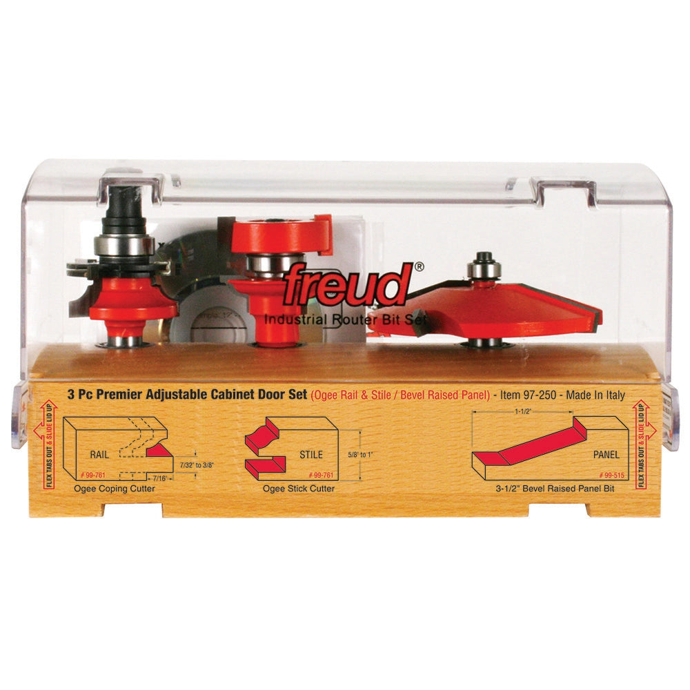 Freud® 97-250 3-Pc. Door Router Bit - 5/8" H x 1/2" Shank