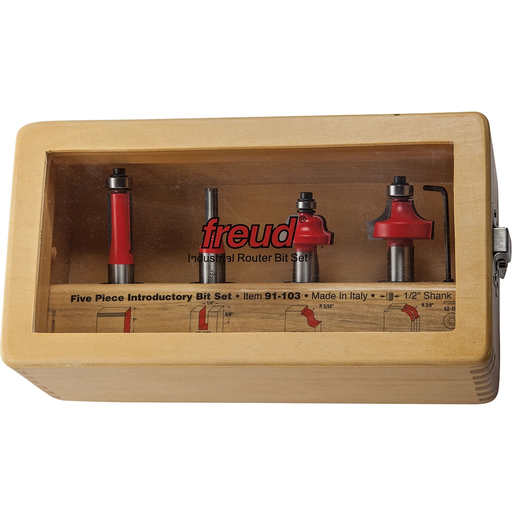 Freud® 91-103 5-Pc. Introductory Router Bit Set H 1/2" Shank
