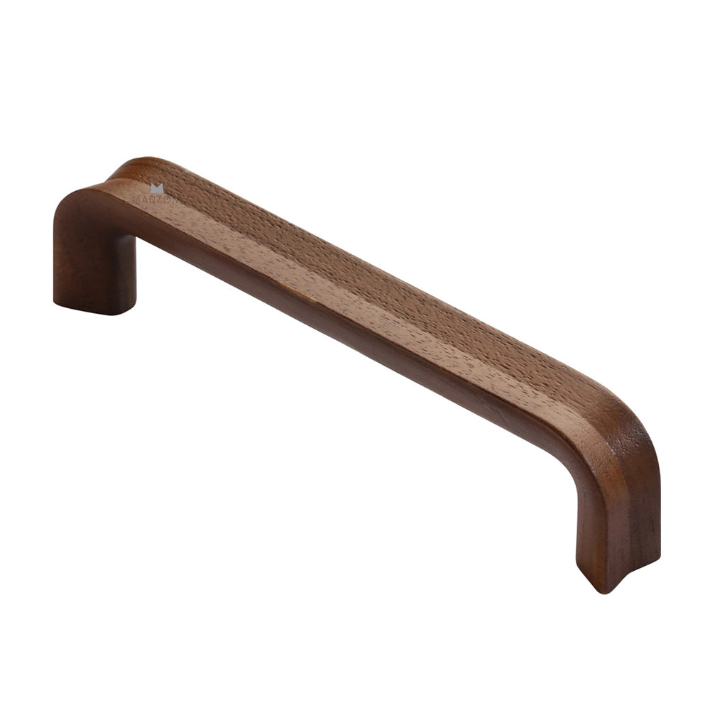 6-7/8''  Groovy Designer Wood Cabinet Pull, Walnut