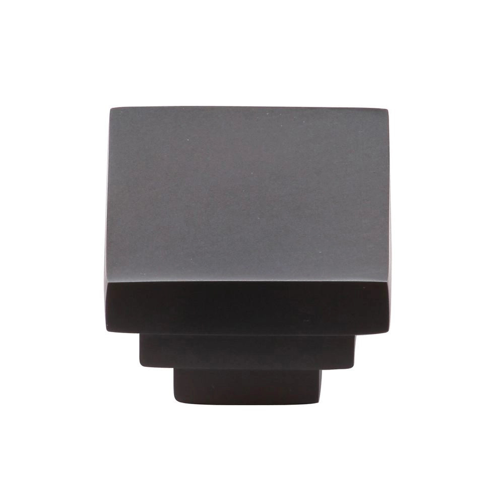 1-1/4''  Square Step Cabinet Knob, Dark  Oil-Rubbed