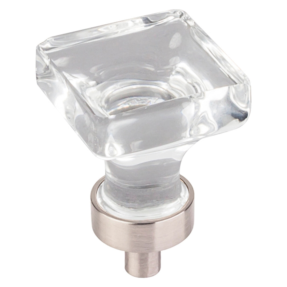 Satin Nickel Glass Knob, 1"