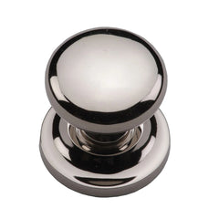 1-1/4''  Round Cabinet Knob on Rose, Polished Nickel