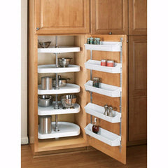 Door Storage (5) Shelf Set with Screw-In Clips, Metallic Silver (6235-20-11-52)
