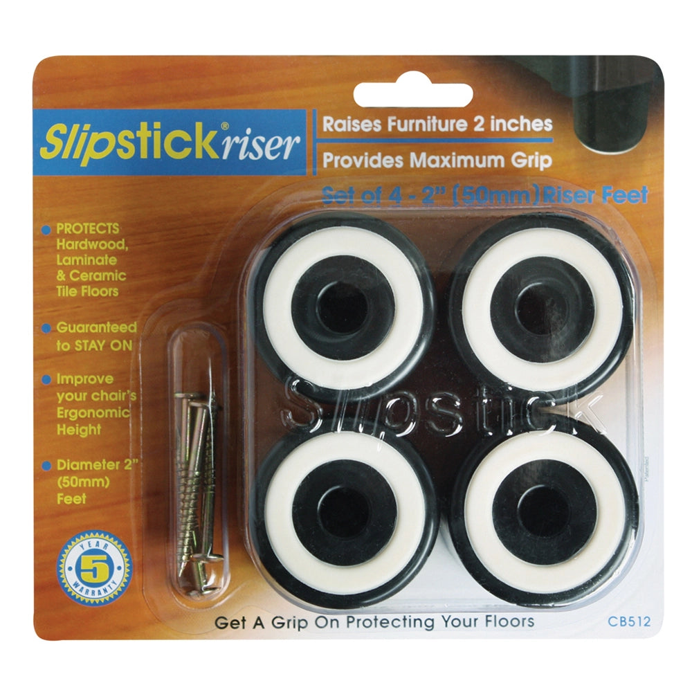 Slipstick Riser 2''H Non-Slip Furniture Leg, 4-Pack