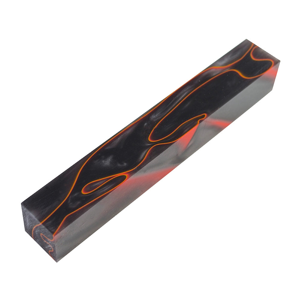 Midnight Racer Black/Orange Acrylic Acetete Pen Blank