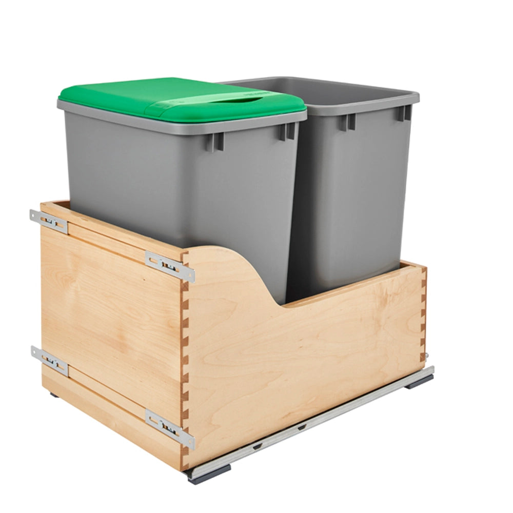 Double Soft-Close w/ Blum Movento Slides Waste Containers - 35 qt. - Inset Mounting