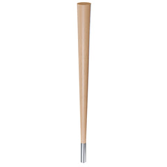 29'' Tapered Turned Leg, Hard Maple with Semi-Gloss Finish, 4''H Brushed Aluminum Foot