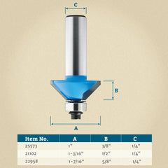 1" D x 3/8" H x 1/4" Shank Rockler Chamfer Bit