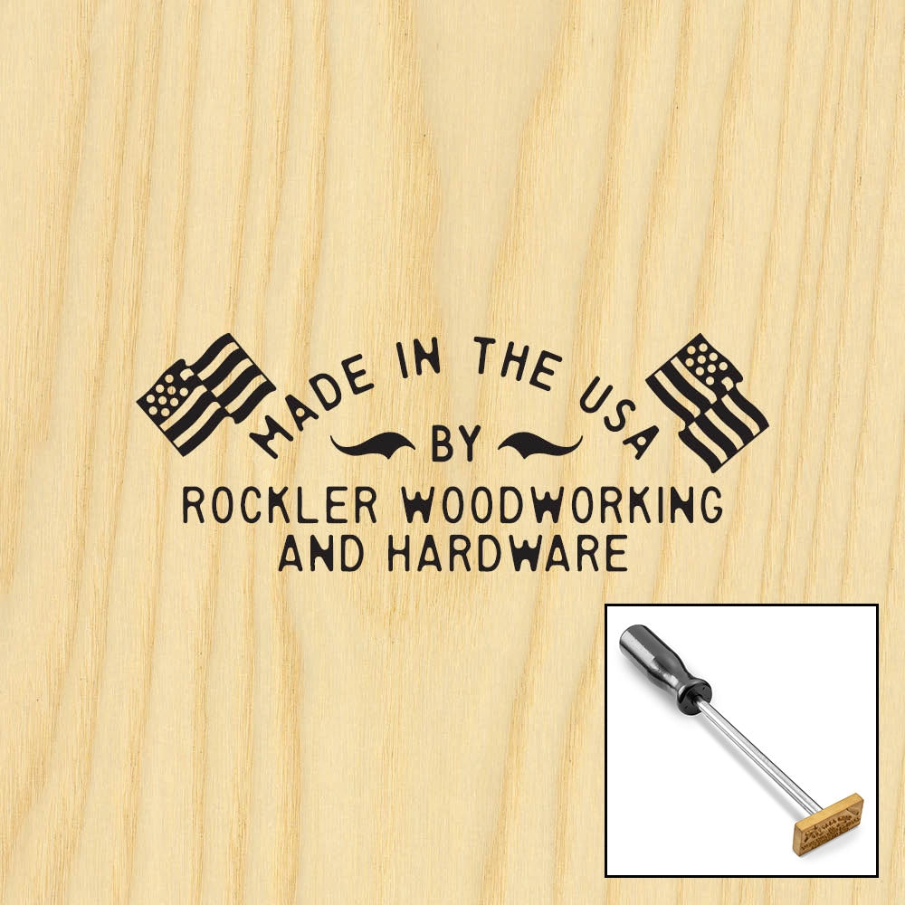 Four-Line Arc with Flags Branding Iron, Torch-Heated Handle