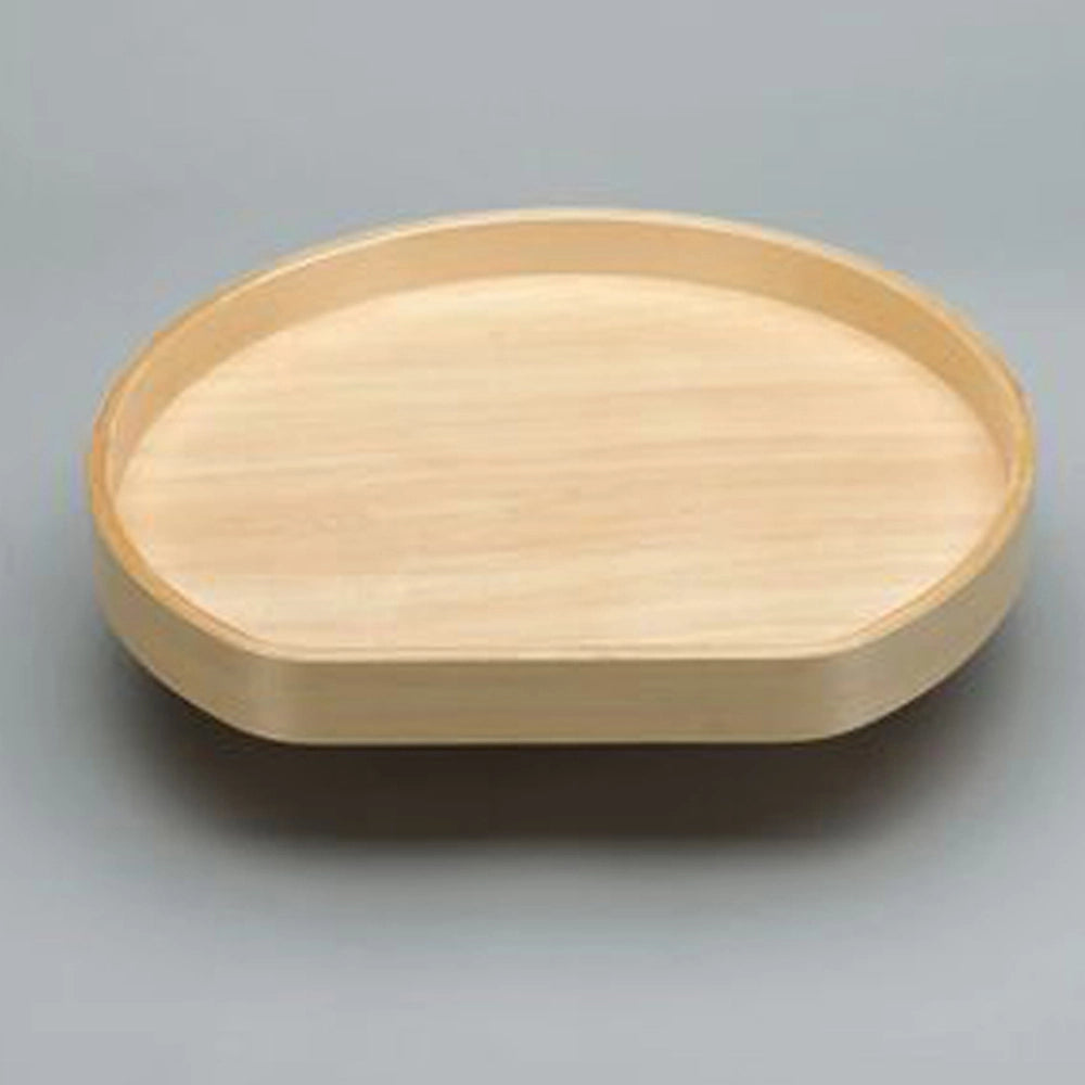 D-Shape LD Banded Wood Tray w/ Steel Bearing Corner Lazy Susans - 32 in.