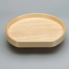 D-Shape LD Banded Wood Tray w/ Steel Bearing Corner Lazy Susans - 32 in.