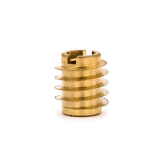 Threaded Insert for Hard Wood - Brass - 4-40