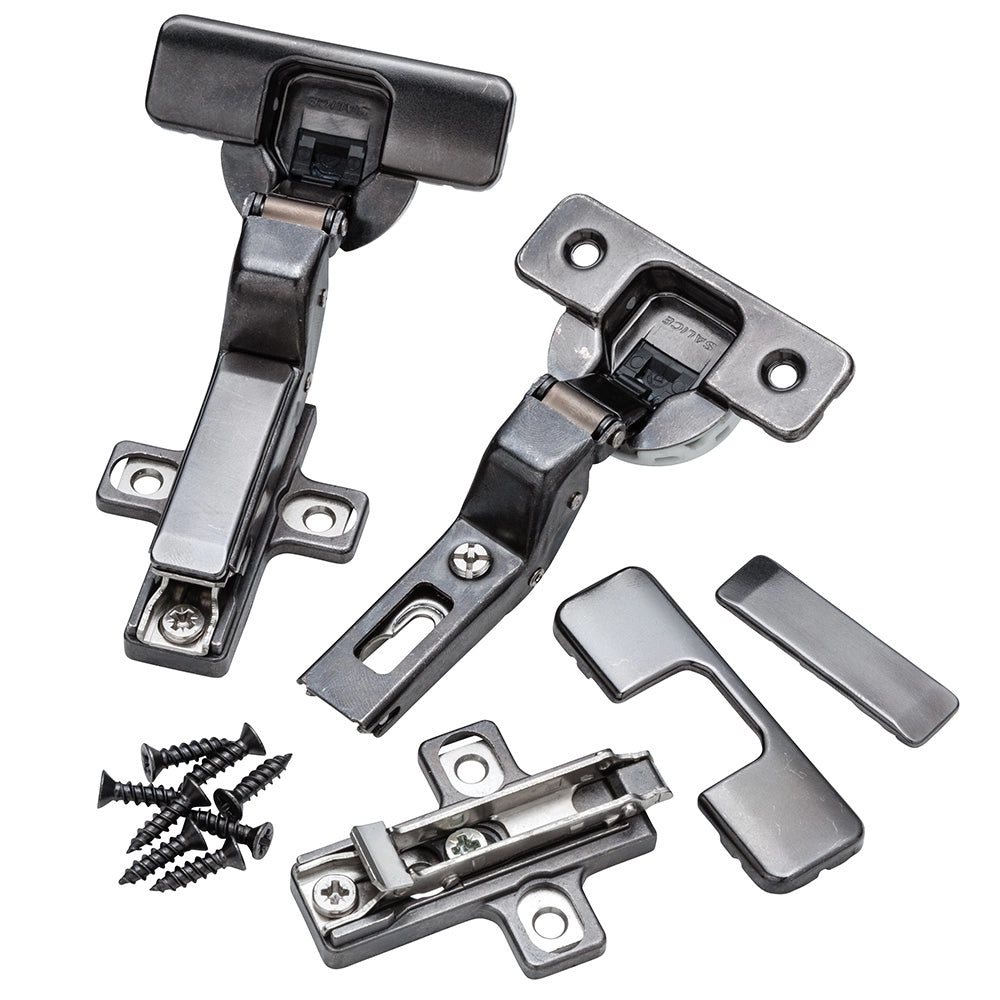 Salice 105° Long Arm Hinges, Frameless, Titanium Finish, Inset