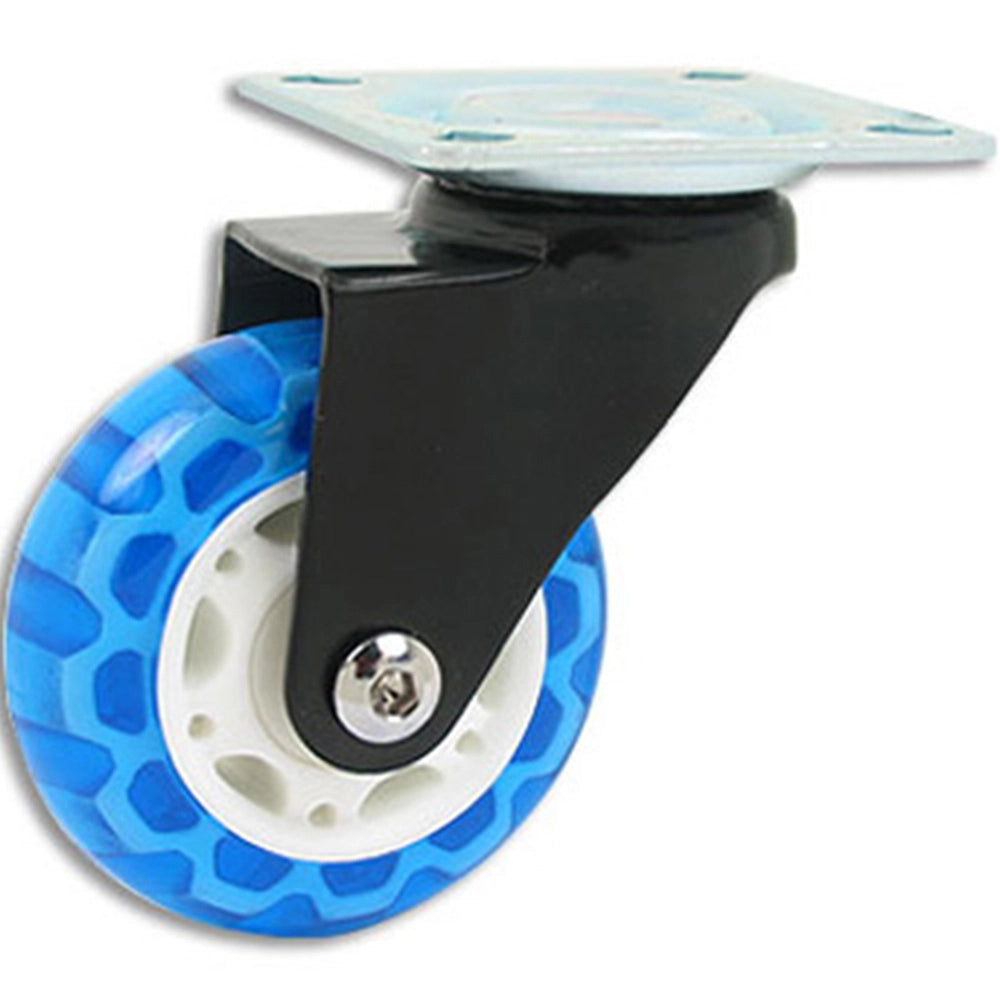 Translucent Skate Wheel Caster, Neon Blue