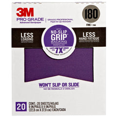3M Pro Grade No-Slip Grip Sandpaper, 20-Pack, 100-Grit