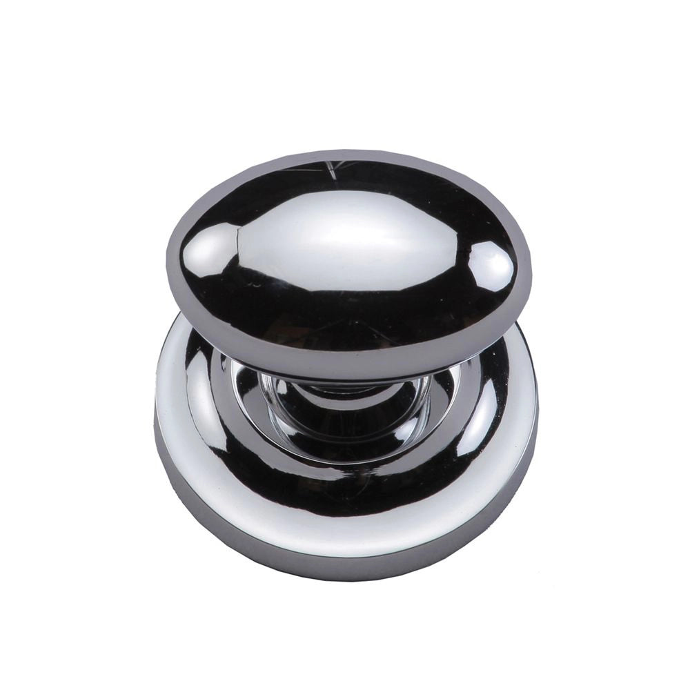 1-1/4''  Egg Cabinet Knob on Rose, Polished Chrome