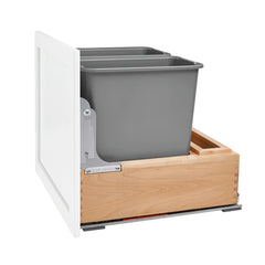 Rev-A-Shelf- Double Bottom Mount Wood w/ Tandem Heavy Duty Slides  - Double 30 Qt. Waste Container