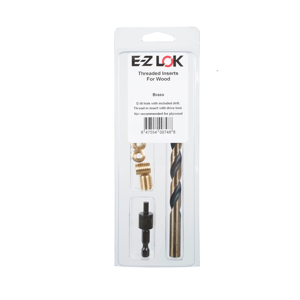 E-Z Knife Threaded Insert Installation Kit for Hard Wood - Brass - 10-24