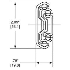 16'' Accuride 3634 200-lb. Over-Travel Drawer Slides