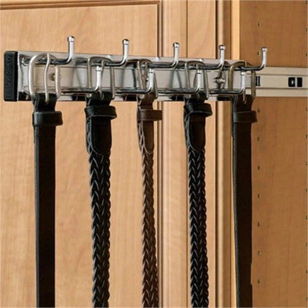 Belt / Scarf Organizer Side Mounted Pullout for Closet - Chrome 14 in.