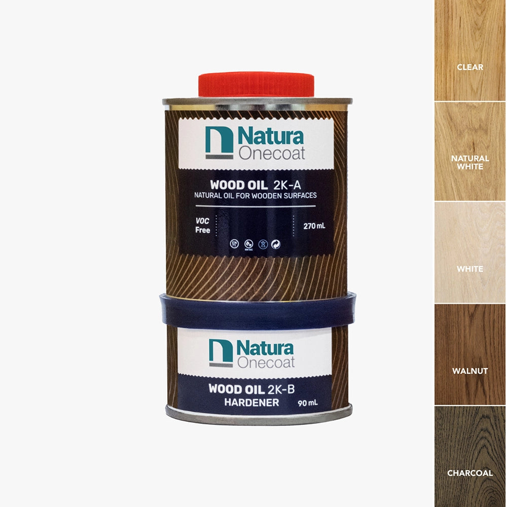 Natura Onecoat Wood Oil 2K with Stain, 360 mL (12.17 oz), Natural White
