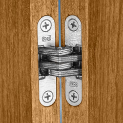 Satin Nickel Soss Concealed Hinge, Wings measure 3/8" Wide x 1-11/16" Long for 1/2", SOSS #101