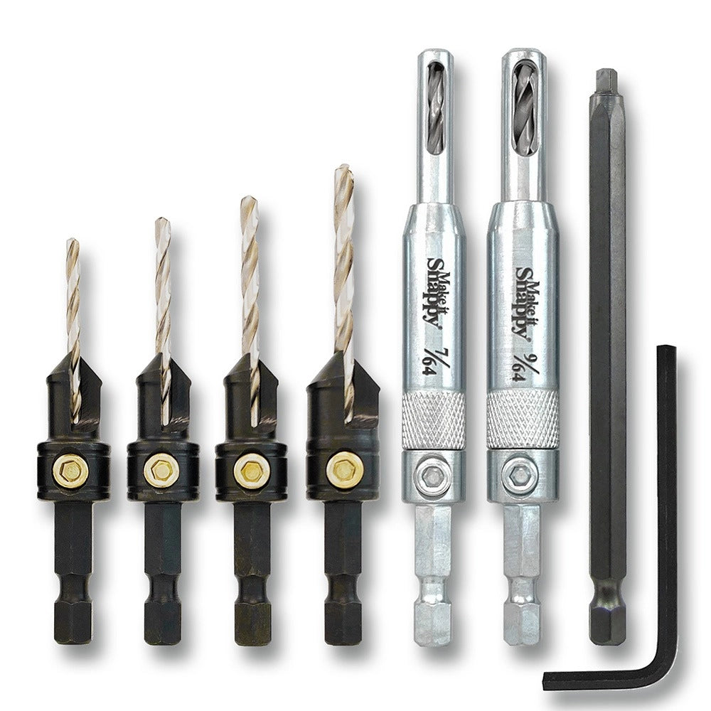Make it Snappy Tools Cabinetmaker's Countersink Drill Bit and Driver Set, 7-Piece