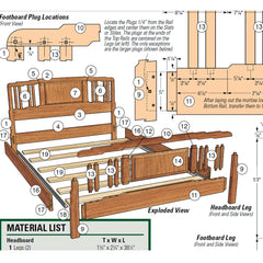 Greene and Greene Inspired Queen Bed Downloadable Plan