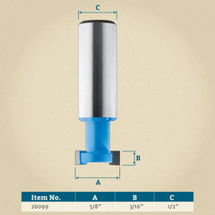 Rockler T-Slot Cutter Router Bit - 5/8" Dia x 3/16" H x 1/2" Shank