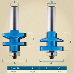 Rockler Classical Rail and Stile Router Bit - 1-3/8" Dia x 1" H x 1/2" Shank