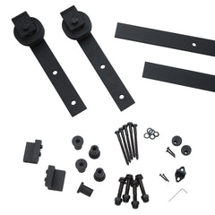 I-Semble Rolling Door Hardware Kit, Bent Strap, Black