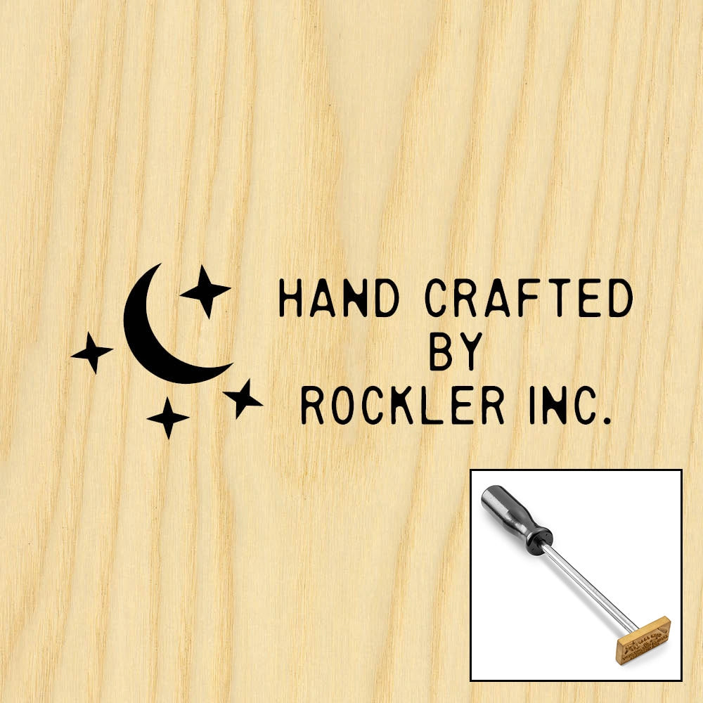 Three-Line Starry Night on Left Branding Iron, Torch-Heated Handle