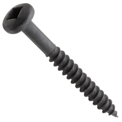 Centerline #6 x 1-1/4'' Pan Head Square Drive Pocket Hole Screws, Fine Thread, Black, 200-Pack
