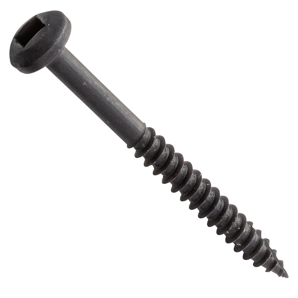 Centerline #6 x 1-1/2'' Pan Head Square Drive Pocket Hole Screws, Fine Thread, Black, 200-Pack