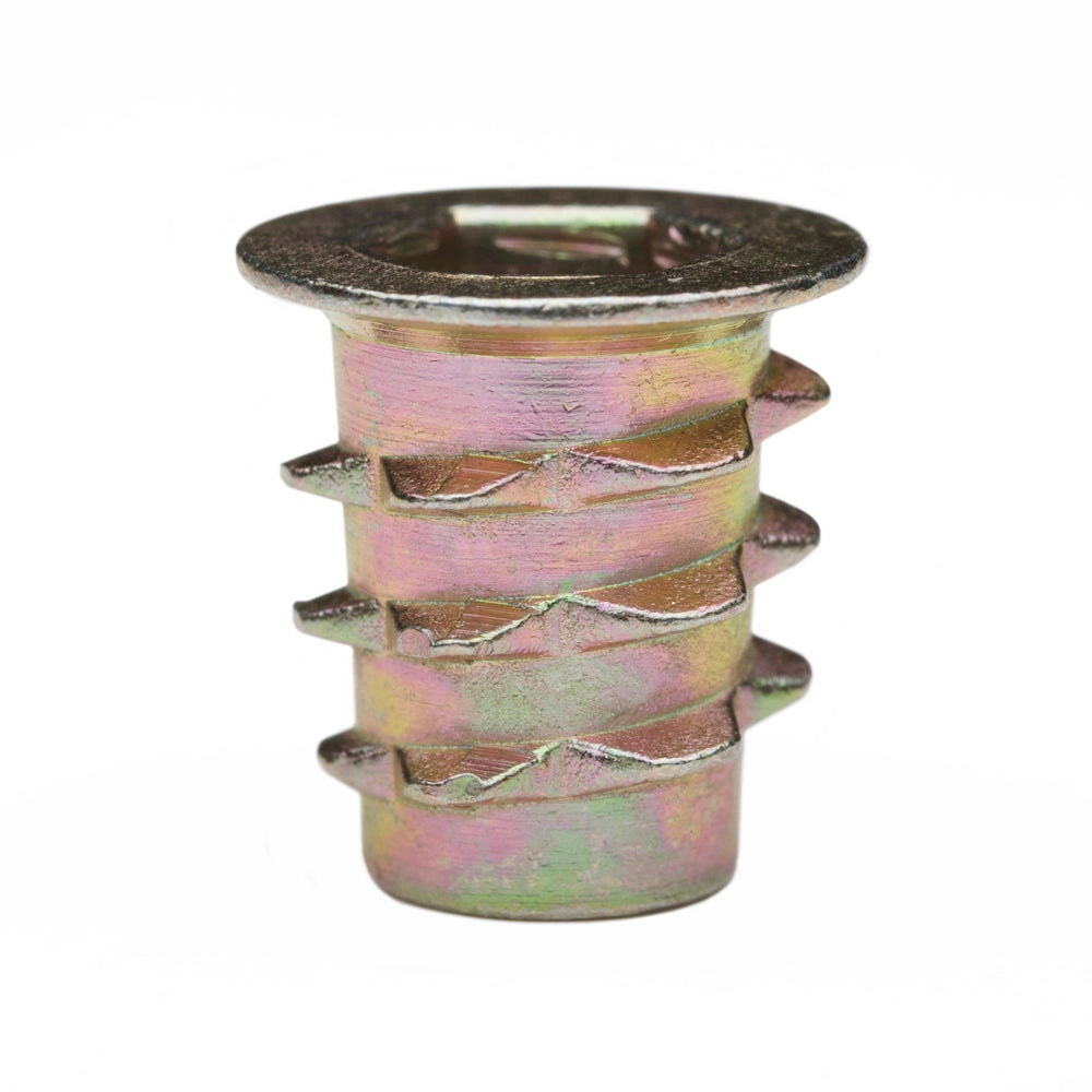 Threaded Insert for Soft Wood - Flanged - 1/4-20 x 13mm