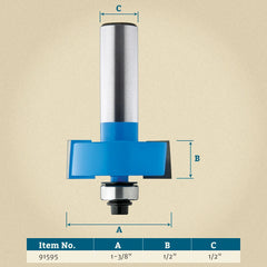 Rockler Rabbeting Router Bit - 1-3/8" Dia x 1/2" H x 1/2" Shank