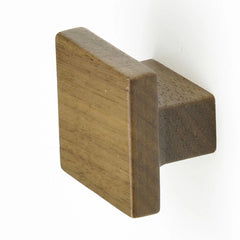 1-3/8''  Designer Wood Square Cabinet Knob, Walnut
