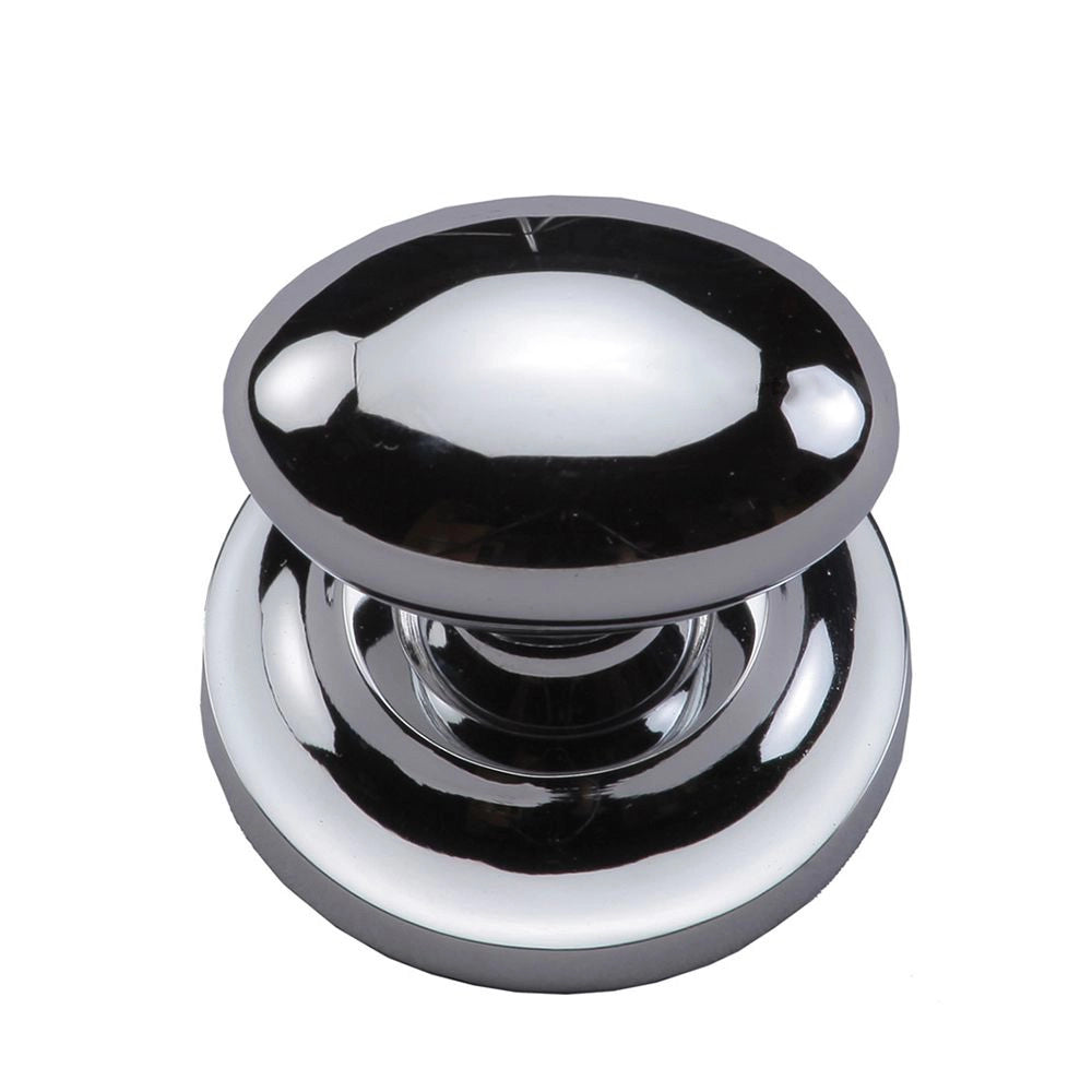 1-1/2''  Egg Cabinet Knob on Rose, Polished Chrome