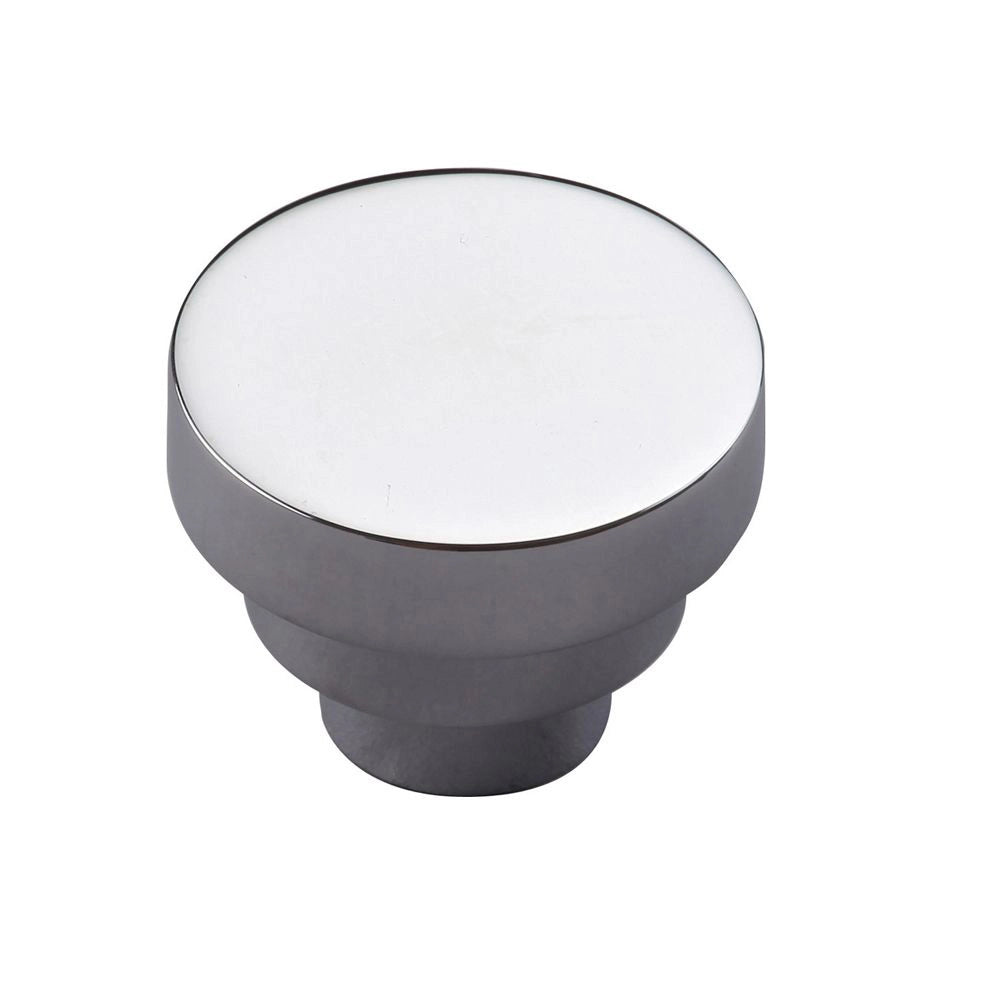 1-1/2''  Round Step Cabinet Knob, Polished Chrome