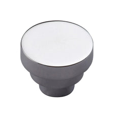 1-1/2''  Round Step Cabinet Knob, Polished Chrome