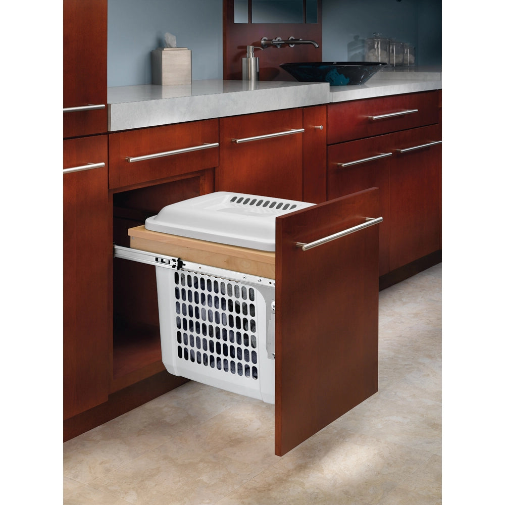 Rev-A-Shelf- Hamper Top Mount with Polymer Bin for Bathroom/Vanity