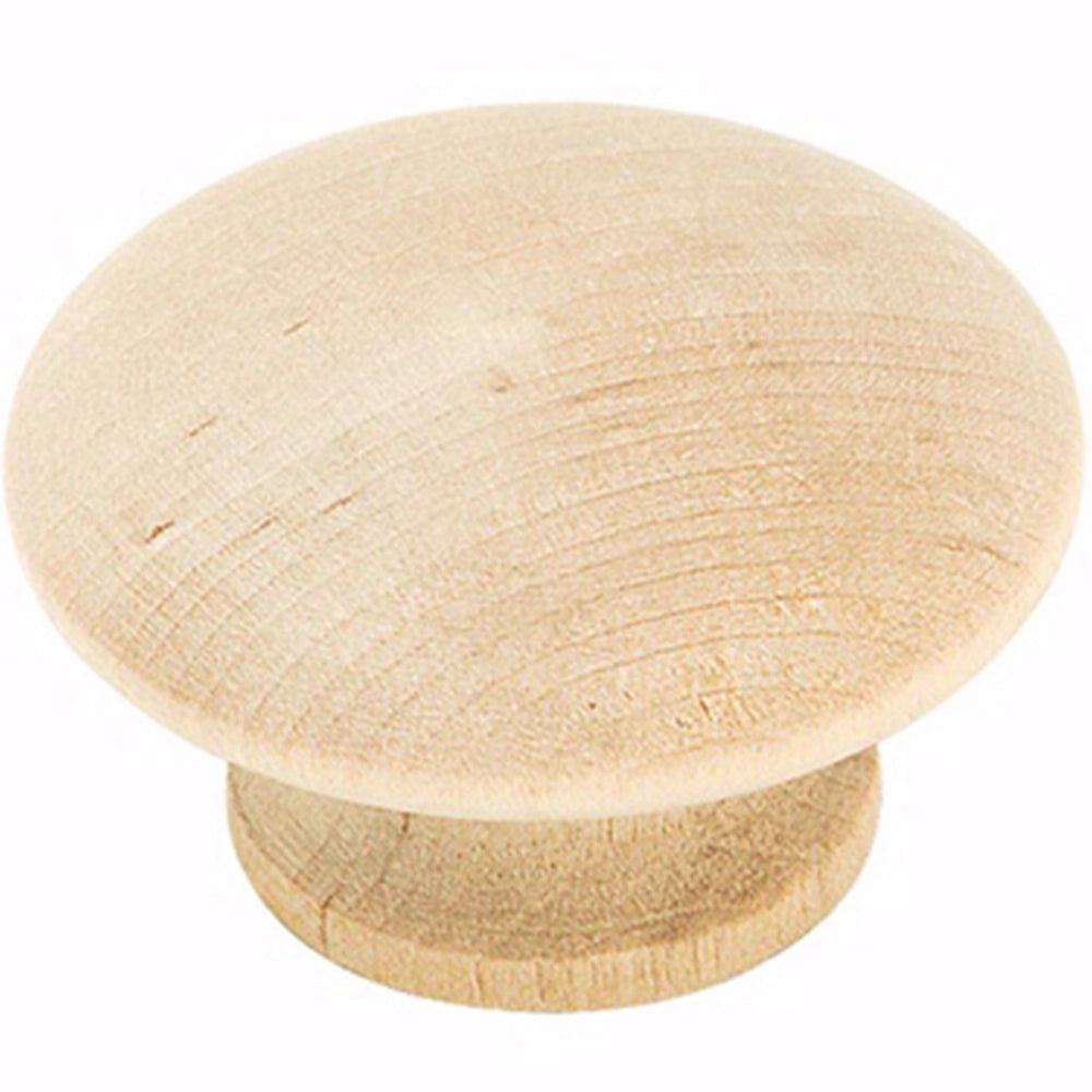 Unfinished Wood Knob, 1-1/2''