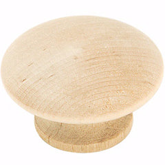 Unfinished Wood Knob, 1-1/2''