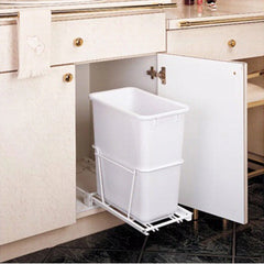 Single 30 quart Pull-Out Waste Container with Accuride 3/4 Euro Extension Slides (RV-9PB)