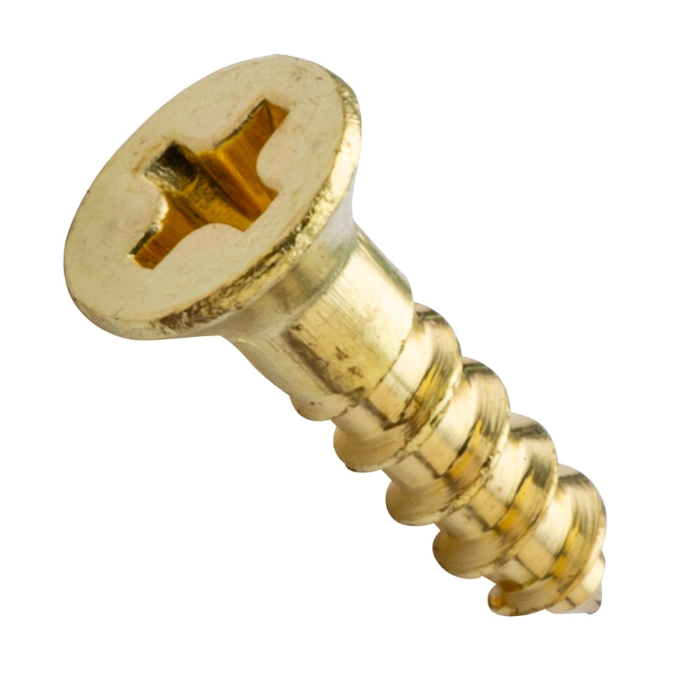 Centerline #5 x 1/2'' Flat Head Phillips Wood Screws, Solid Brass, 50-Pack