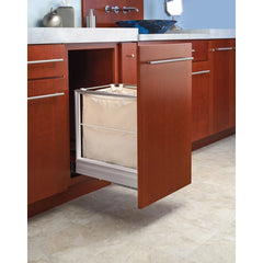 Rev-A-Shelf- Hamper Bottom Mount Rev-A-Motion Aluminum / Canvas Liner for Closet - Grey
