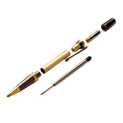Majestic Squire Ballpoint Twist Pen Hardware Kit, 22k Gold & Black Titanium Nitride