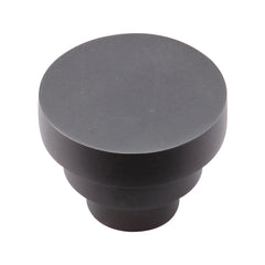1-1/2''  Round Step Cabinet Knob, Dark  Oil-Rubbed