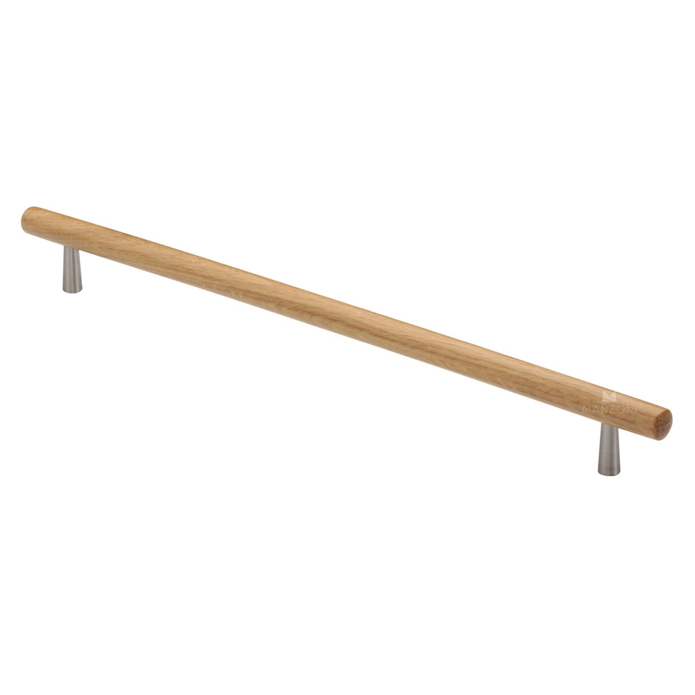 14-7/8''  Tubular Designer Wood Cabinet Pull, Oak