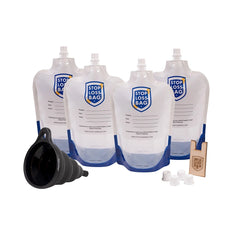 StopLossBags Original Bag Bundle with Funnel, 4 Extra Caps and Filler Clip, 4-Pack